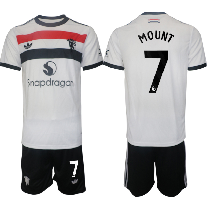 Men 2024-2025 Club Manchester United away white #7 Soccer Jerseys